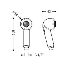 Douche amovible pour robinet de cuisine 2 types de jet r12