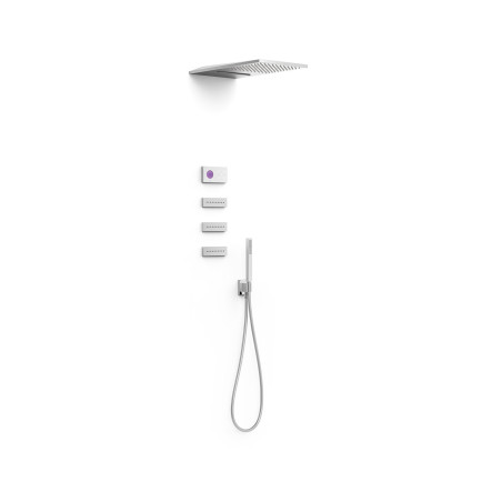 Shower technology kit robinet thermostatique electronique encastre a 4 voies shower technology blue edition pour douche