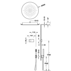 Shower technology kit robinet thermostatique electronique encastre a 2 voies shower technology blue edition pour douche