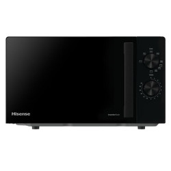 HISENSE Micro-ondes InverTech avec grill, 20 L, Noir, 700W + 800W Gril, ouvertu *