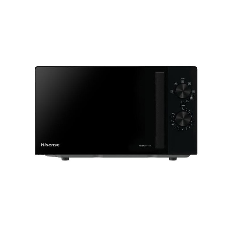 HISENSE Micro-ondes InverTech avec grill, 20 L, Noir, 700W + 800W Gril, ouvertu *
