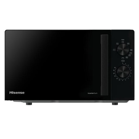 HISENSE Micro-ondes InverTech avec grill, 20 L, Noir, 700W + 800W Gril, ouvertu *