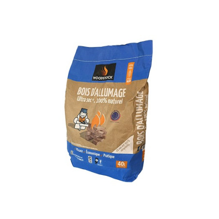 WOODSTOCK Bois d'allumage extra sec, sac de 40 L