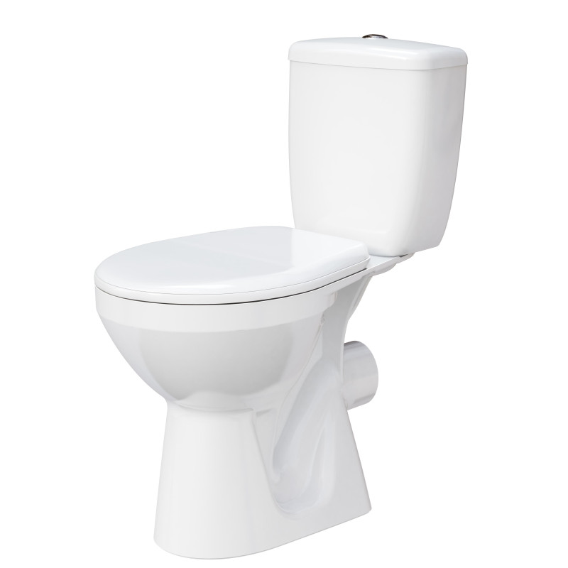 Pack WC à poser CERSANIT MITO blanc, sortie horizontale, chasse 3/6 L