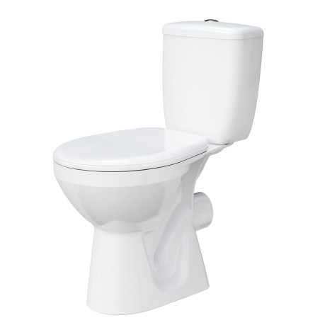 Pack WC à poser CERSANIT MITO blanc, sortie horizontale, chasse 3/6 L