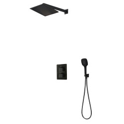 Formule douche encastrée carrée RUBY noir mat