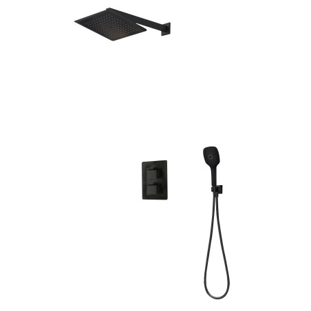 Formule douche encastrée carrée RUBY noir mat