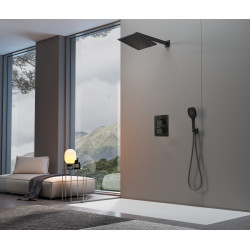 Formule douche encastrée carrée RUBY noir mat