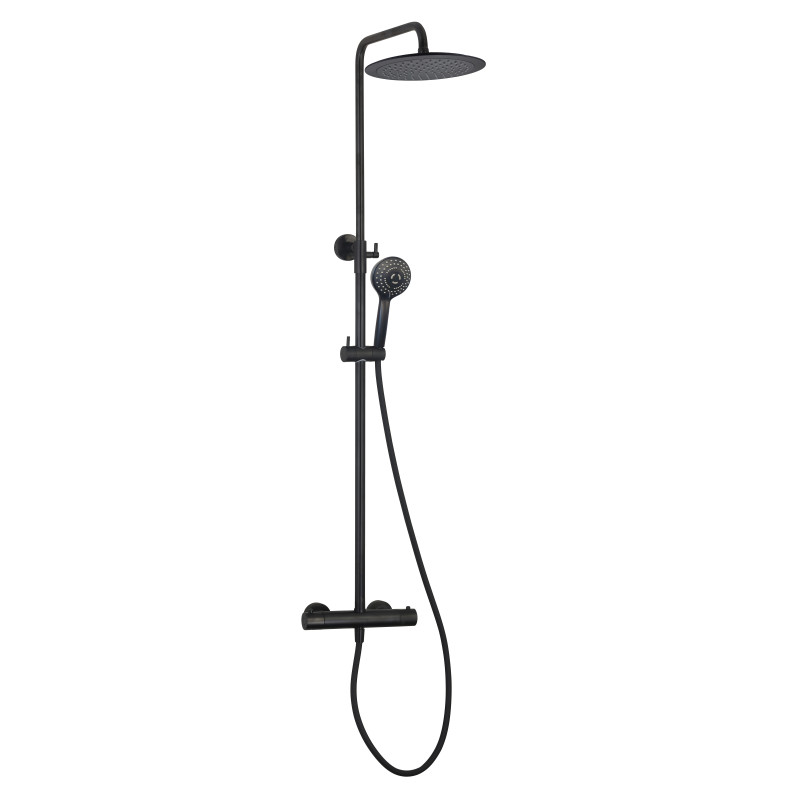 Colonne de douche ronde RUBY noir mat