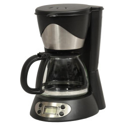 KITCHENCHEF Cafetière filtre 6 tasses programmable Noire & Inox - KSMD230T
