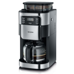 SEVERIN Cafetière filtre 10/15 tasses avec broyeur Noire & Inox - 4810