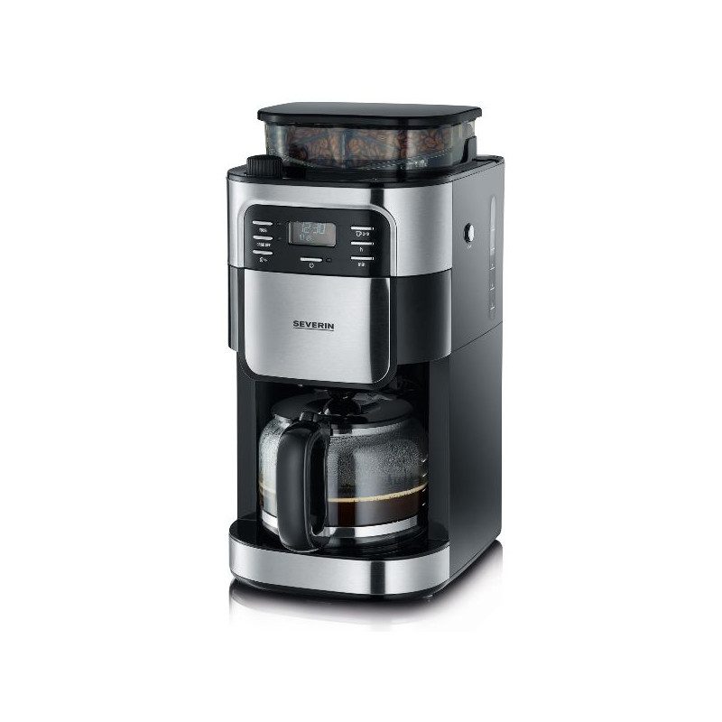SEVERIN Cafetière filtre 10/15 tasses avec broyeur Noire & Inox - 4810