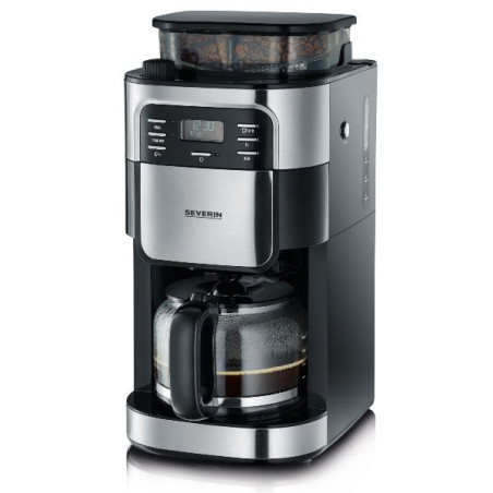 SEVERIN Cafetière filtre 10/15 tasses avec broyeur Noire & Inox - 4810