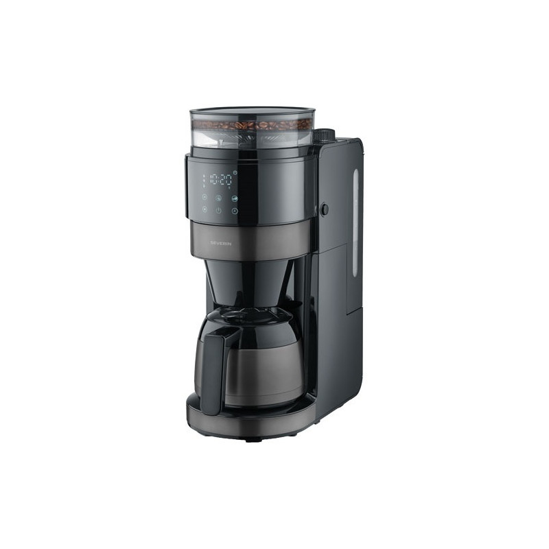 SEVERIN Cafetière filtre 8 tasses avec broyeur Noire & Inox - 4831