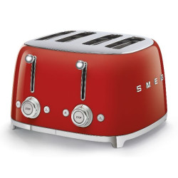 SMEG Toaster 4 tranches Rouge - Années 50 - TSF03RDEU