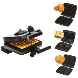 FRIFRI Gaufrier + croque + gaufrettes Noir - Cool Touch - FRI022824512BLP