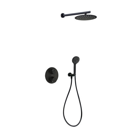 Formule douche encastrée rond RUBY noir mat