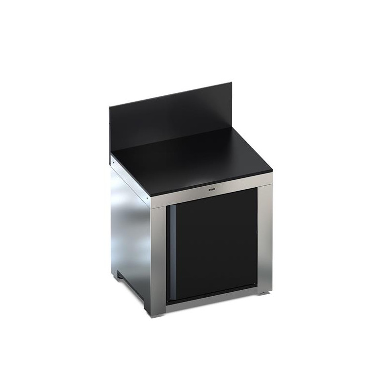 ENO Base de module inox avec crédence et porte noire - MOD8500