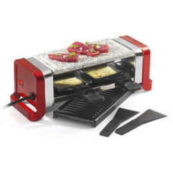 KITCHENCHEF Raclette / Gril / Pierre 2 personnes Rouge Métal - GR202-350R