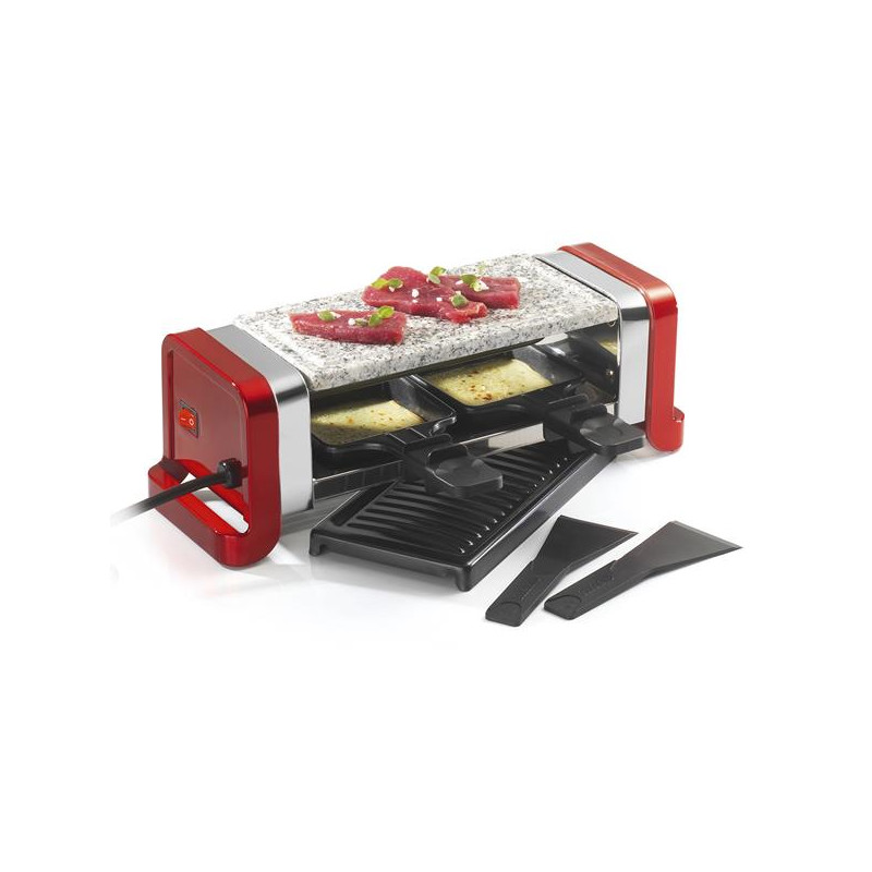 KITCHENCHEF Raclette / Gril / Pierre 2 personnes Rouge Métal - GR202-350R