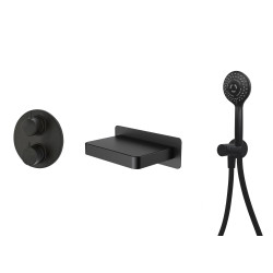 Formule bain douche encastré rond RUBY noir mat