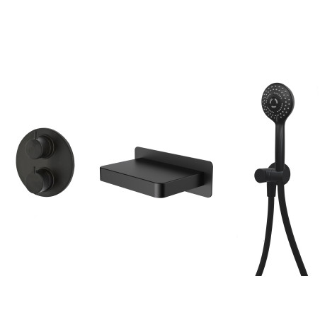Formule bain douche encastré rond RUBY noir mat