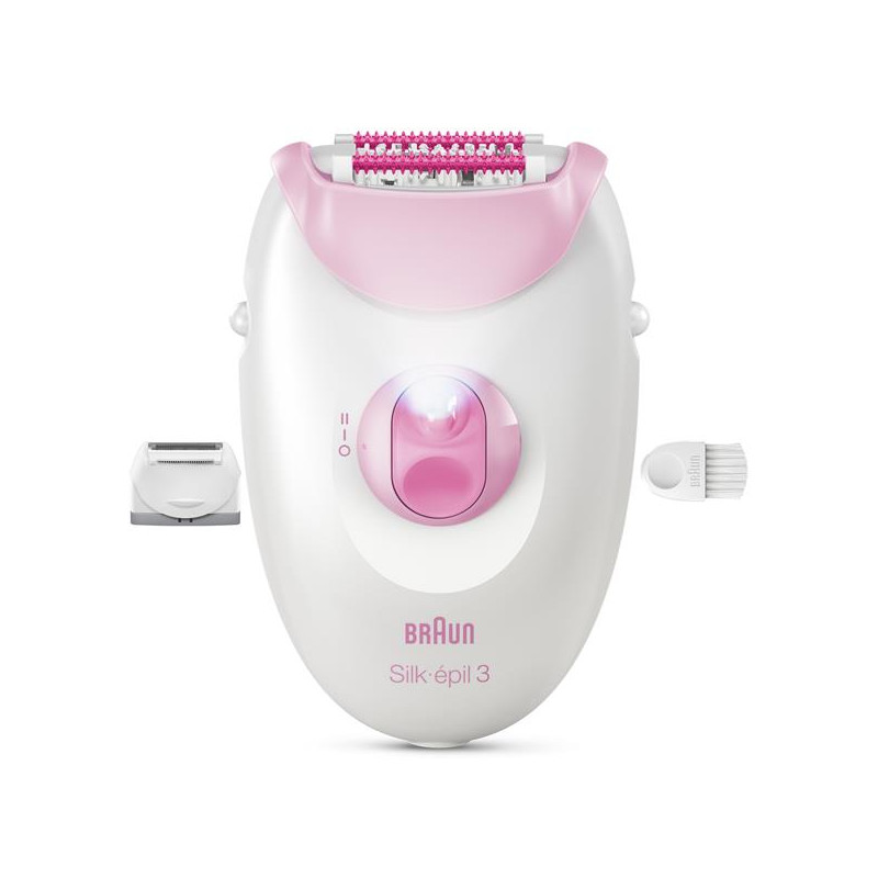 BRAUN Épilateur Rose et Blanc - Silk Epil 3 - SILKEPIL3031