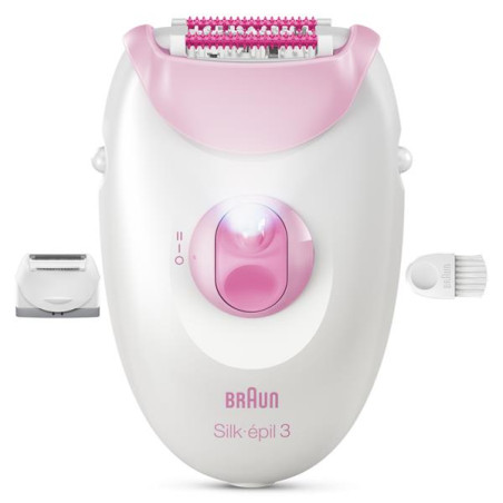 BRAUN Épilateur Rose et Blanc - Silk Epil 3 - SILKEPIL3031