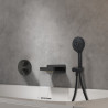 Formule bain douche encastré rond RUBY noir mat