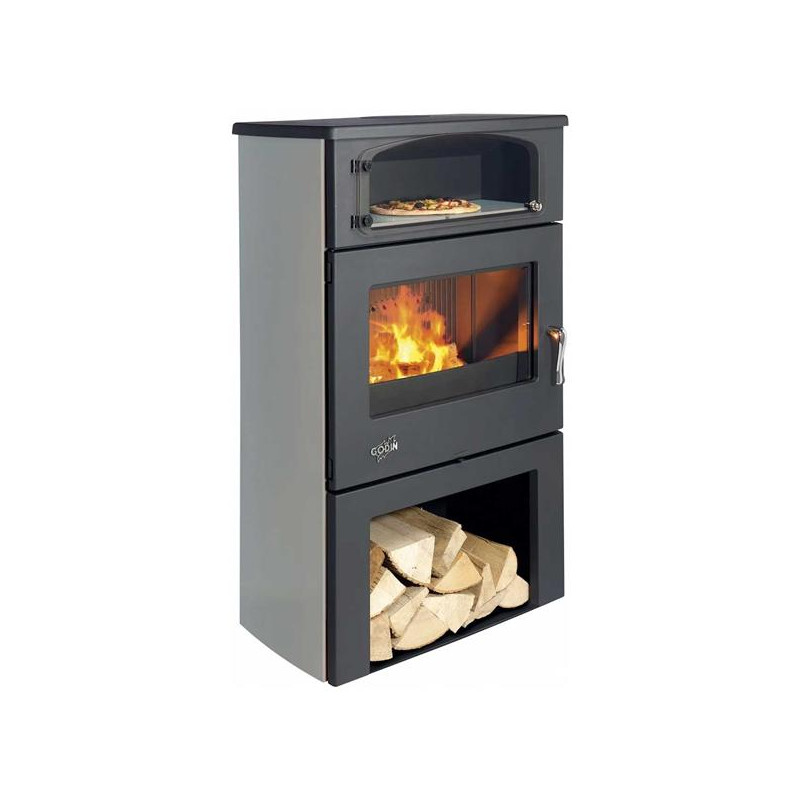 GODIN Poêle à bois longiligne 363117CGRISARG