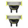 PHILIPS Lot de 2 lames rasoir pour rasoir tondeuse OneBlade - QP420.50