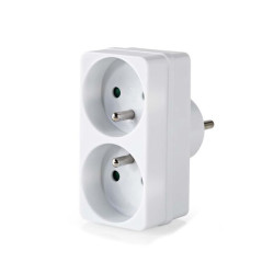 NEDIS Bloc 2 prises avec terre murale - PSSPL200C2WT