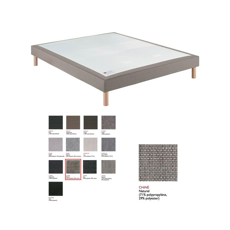 EPEDA SOMMIER NOYER CHINE NATUREL 2x90x200