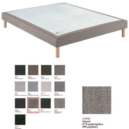 EPEDA SOMMIER NOYER CHINE NATUREL 2x90x200