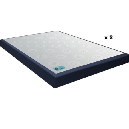 MERINOS SOMMIER STYLO 2 CHINE BLEUNUIT 2x80x190