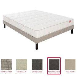 EPEDA Pack comprenant 1 matelas largeur 180 cm + 2 sommiers PAVILLON Tissé gris f