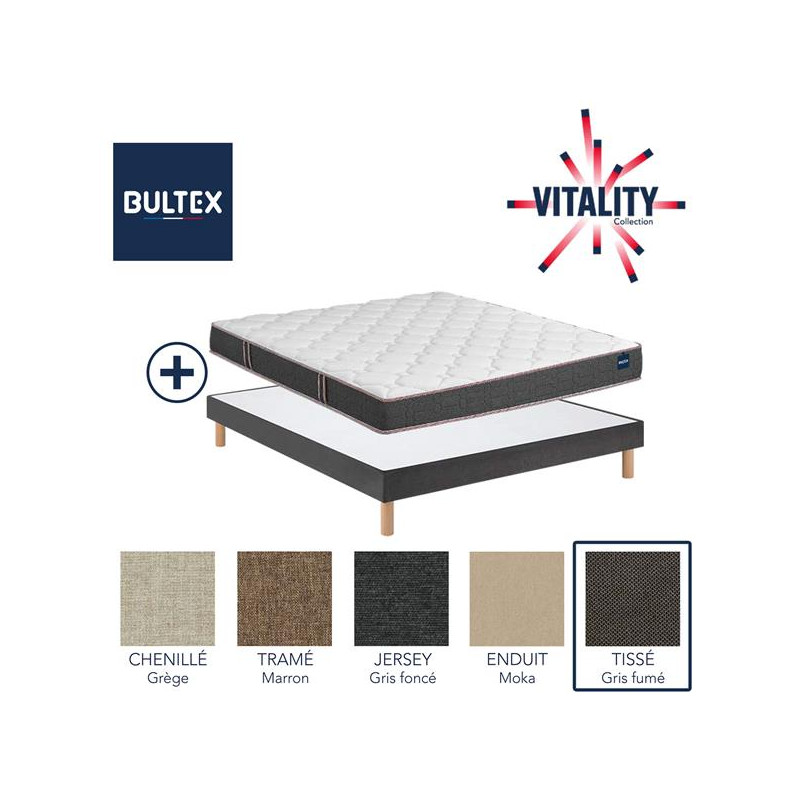 BULTEX Pack comprenant 1 matelas largeur 180 cm + 2 sommiers Vitality 2.1 Tissé gr