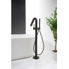 Colonne bain-douche îlot par le sol ORTENCE PVD noir mat