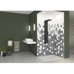 Panneau mural Kinewall Tomette camaïeu gris
