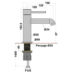 Mitigeur lavabo slim COX / ORTENCE