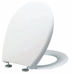 Abattant de WC DOMAO thermoplastique blanc NF, charnières inox réglables