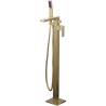 Colonne bain-douche îlot alimentation par le sol PLAZA laiton brossé
