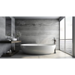 Colonne bain-douche par le sol PLAZA noir mat