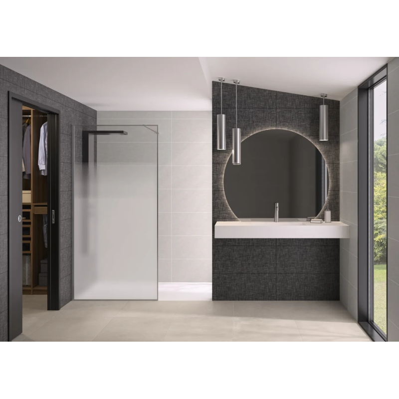Alu inox brosse · cosmos XL • Charnières à gauche