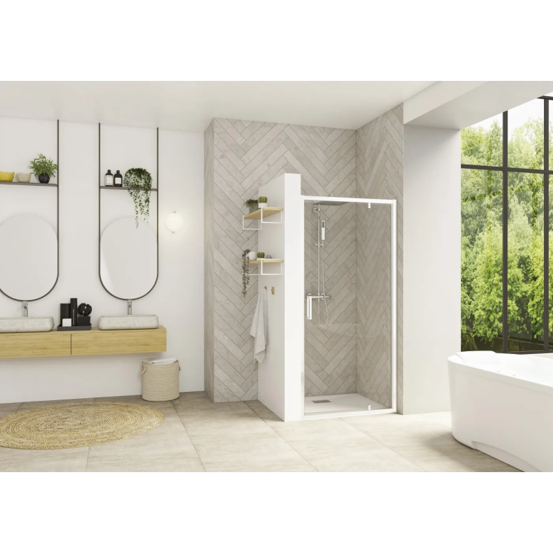 Porte de douche en niche SMART DESIGN P avec seuil