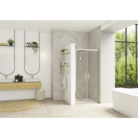 Porte de douche en niche SMART DESIGN 2P avec seuil