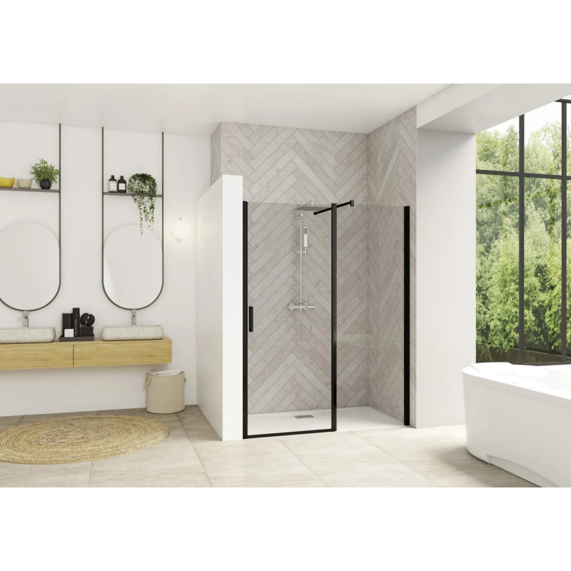 Verre transparent / Profilé gris noir grainé