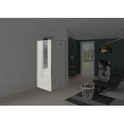 Kinestyle P+F - Porte pivotante sans seuil + paroi fixe d'angle