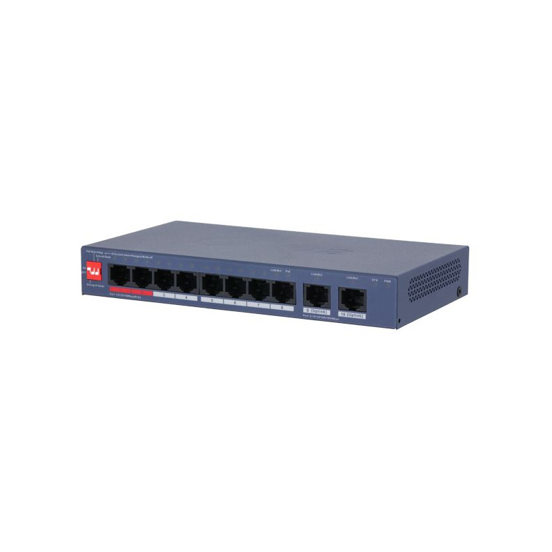 DAHUA Switch manageable - 10 Ports (8 POE + 2 Gigabit) - Ports Hi-POE 90 W - *