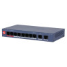 DAHUA Switch manageable - 10 Ports (8 POE + 2 Gigabit) - Ports Hi-POE 90 W - *